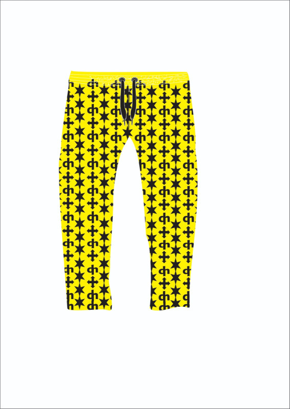 Two color  monogram wide leg pants